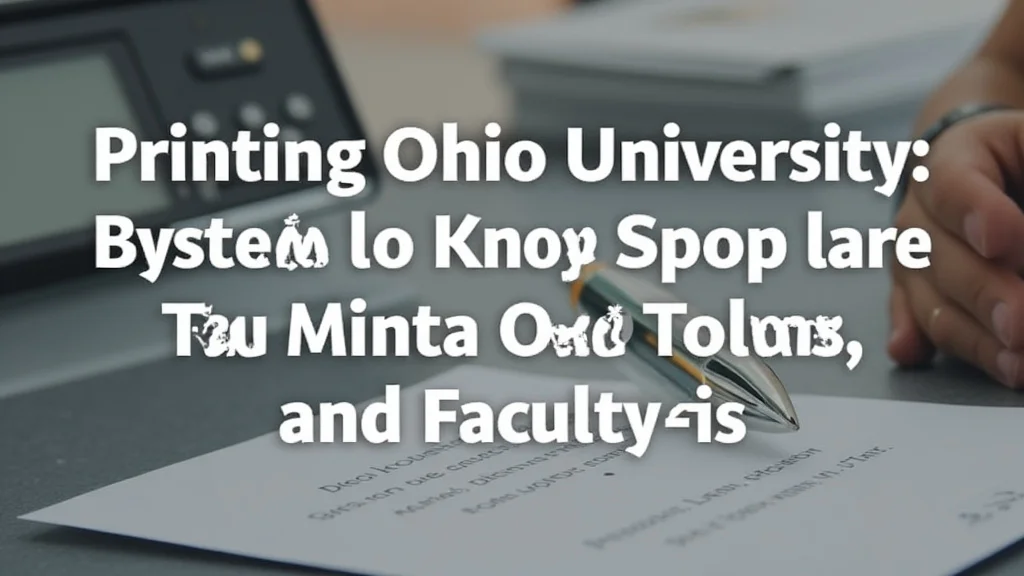 Printing Ohio University: A Guide for Students and Faculty